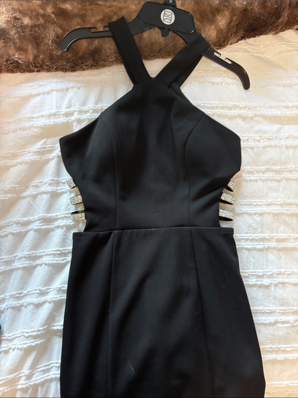 Speechless Black Halter Dress with Rhinestone Cutouts - Picture 3 of 3